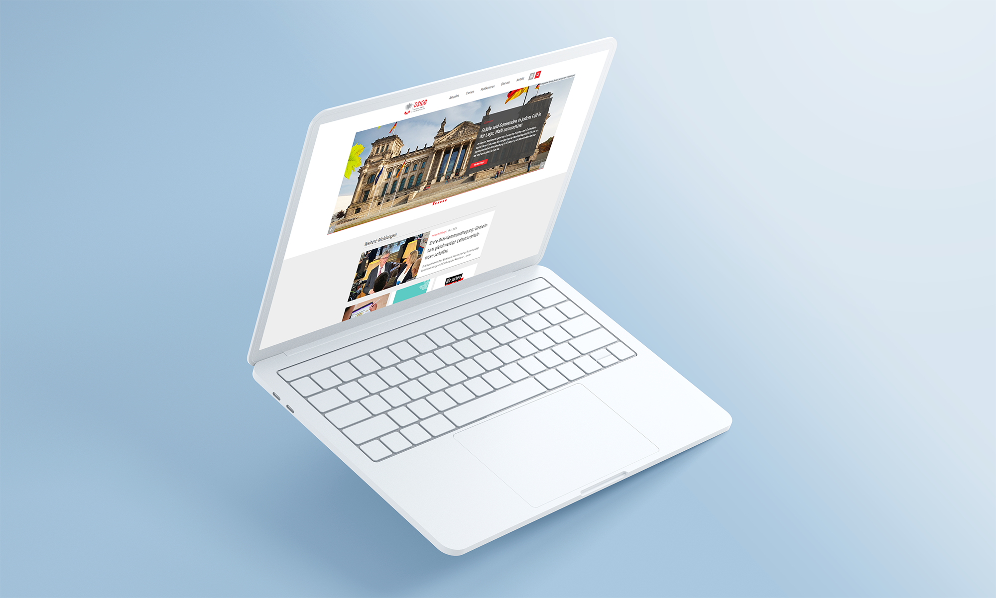 Homepage Laptop zeigt DStGB.de Homepage
